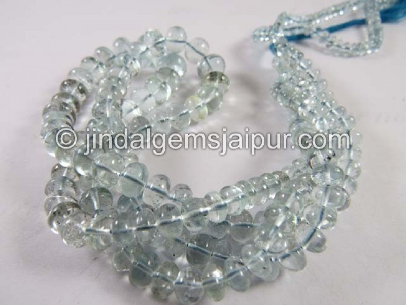 Moss Aquamarine Far Smooth Roundelle Beads